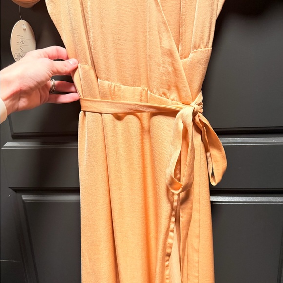 Chic Champagne Wrap Maxi Dress - Picture 5 of 6